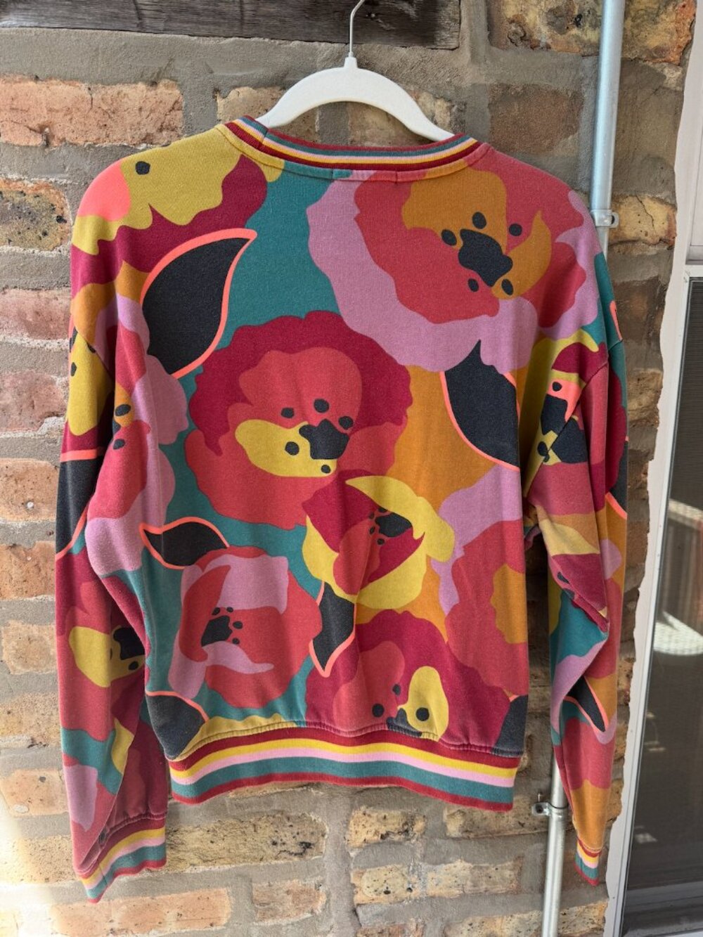 Marine Layer Floral Fleece Crewneck Sweatshirt Size M - Picture 3 of 8